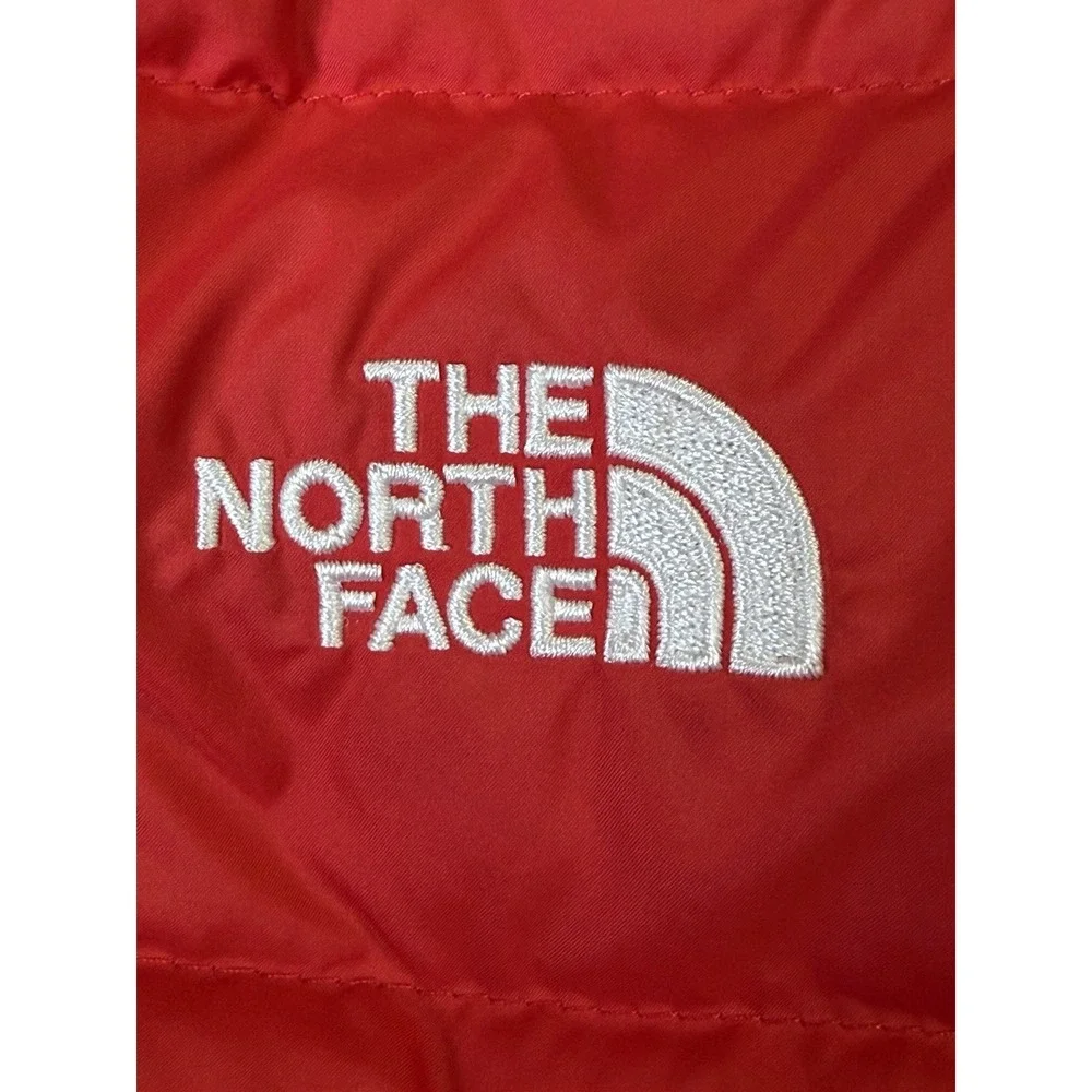 The North Face Boys Red Jacket Large Full Zip Puffer Sleeve Down Coat 14/16
